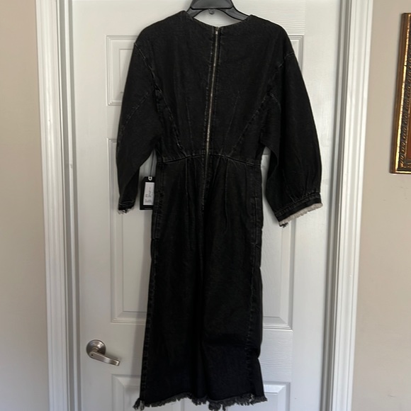 NWT PRPS BLACK DISTRESSED DENIM DESIGNER DRESS! - Picture 7 of 14